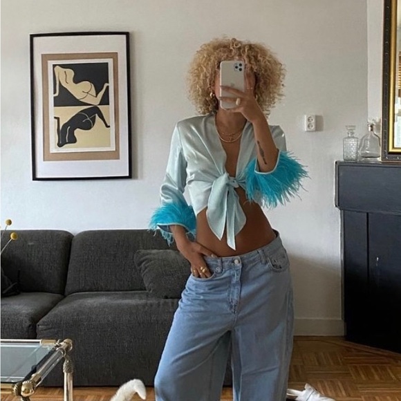 REZEK STUDIO Tops - SOLD Rezek Studio Foxy Top in Aqua XS